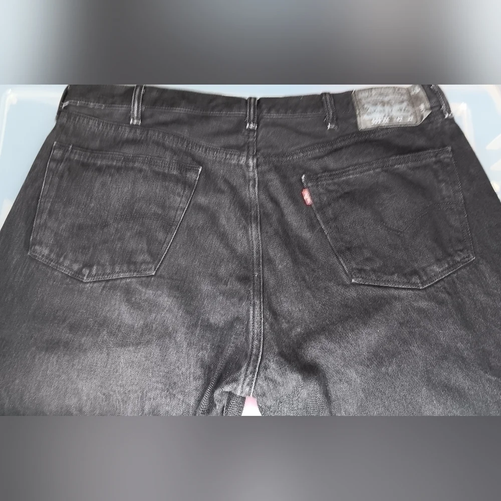 Levis 501xx Men's 41x30 Jeans Denim Button Fly Strait Black Cotton High Rise
